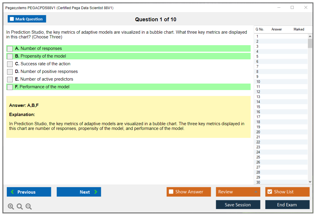 Pegasystems PEGACPDS88V1 Certified Pega Data Scientist 8.8 Practice test exam simulator test engine exam dumps questions answers Image 1