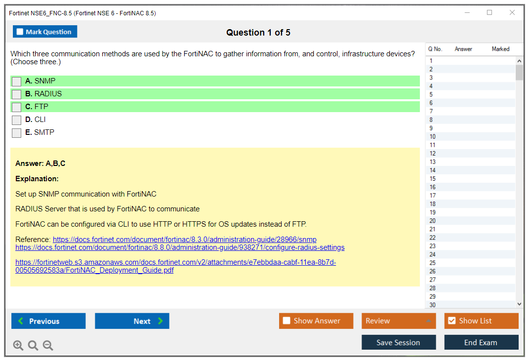 Fortinet NSE6_FNC-8.5 Fortinet NSE 6 - FortiNAC 8.5 Practice test exam simulator test engine exam dumps questions answers Image 1