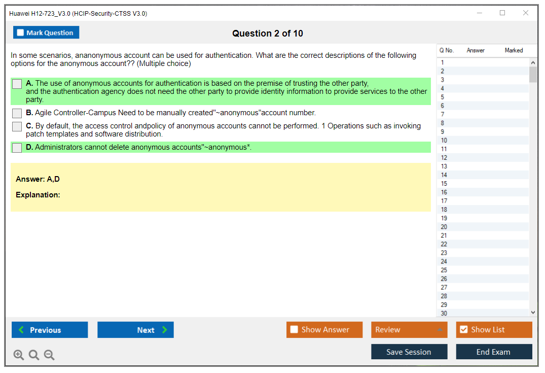 Huawei H12-723_V3.0 HCIP-Security-CTSS V3.0 Practice test exam simulator test engine exam dumps questions answers Image 2