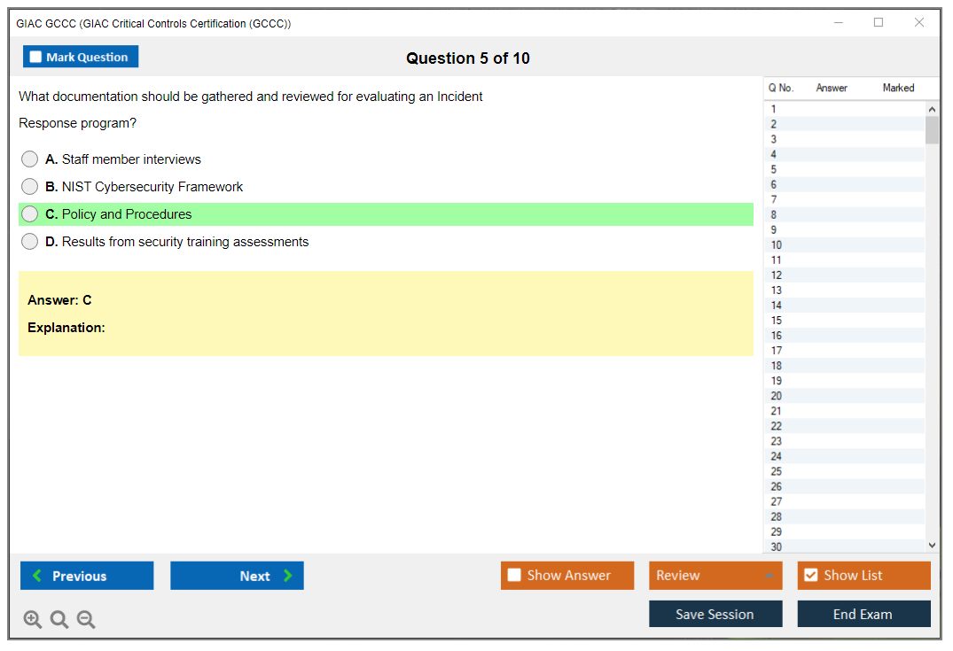 GIAC GCCC GIAC Critical Controls Certification (GCCC) Practice test exam simulator test engine exam dumps questions answers Image 5