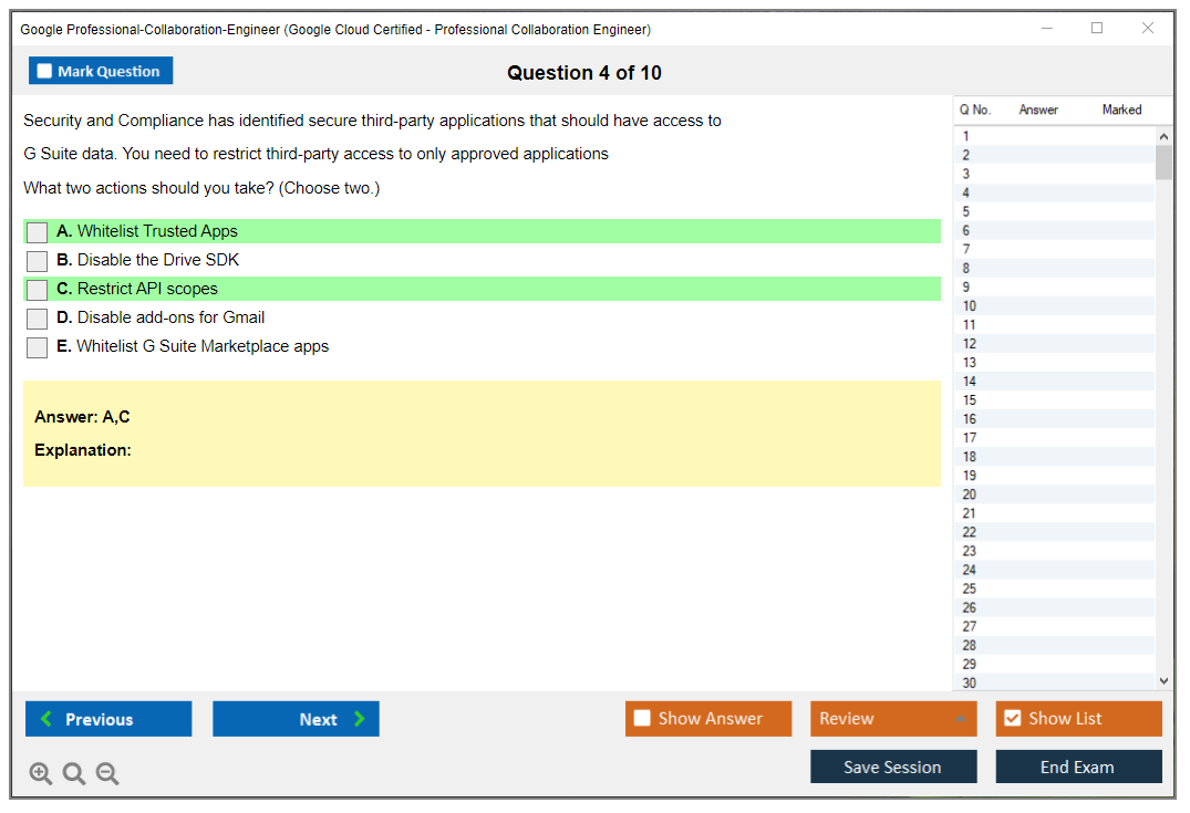 Google Professional-Collaboration-Engineer Google Cloud Certified - Professional Collaboration Engineer Practice test exam simulator test engine exam dumps questions answers Image 4