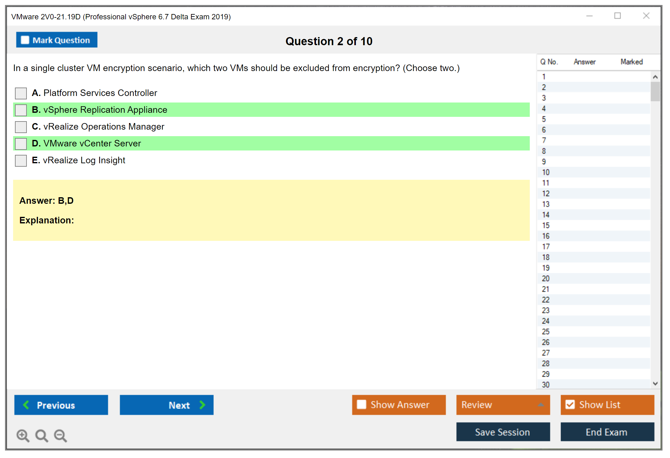 VMware 2V0-21.19D Professional vSphere 6.7 Delta Exam 2019 Practice test exam simulator test engine exam dumps questions answers Image 2
