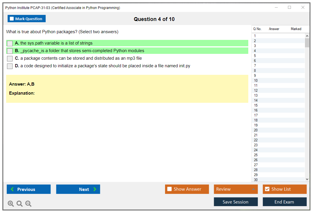 Python Institute PCAP-31-03 Certified Associate in Python Programming Practice test exam simulator test engine exam dumps questions answers Image 4
