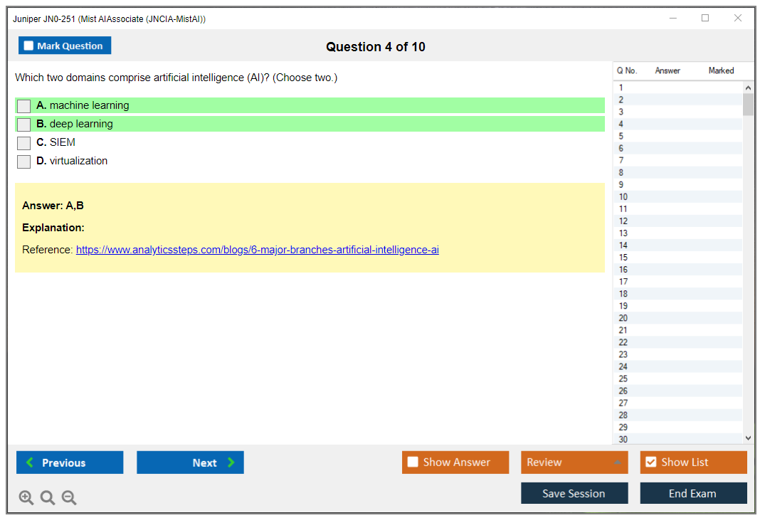 Juniper JN0-251 Mist AI - Associate (JNCIA-MistAI) Practice test exam simulator test engine exam dumps questions answers Image 4
