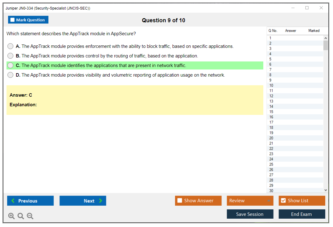Juniper JN0-334 Security-Specialist (JNCIS-SEC) Practice test exam simulator test engine exam dumps questions answers Image 9