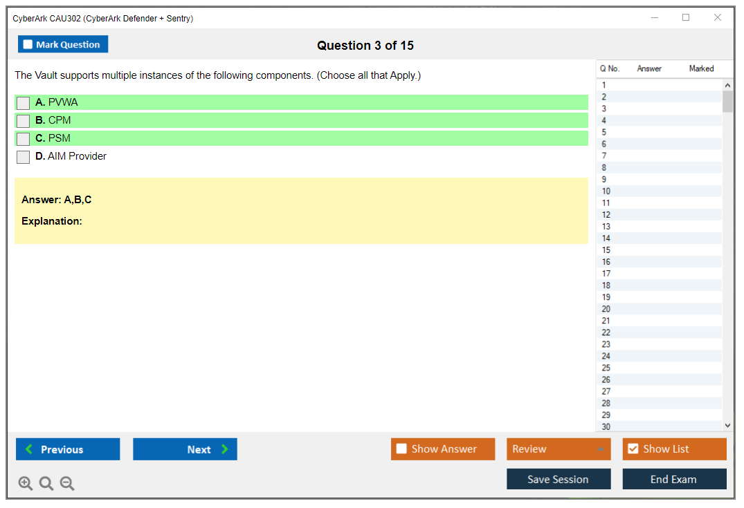 CyberArk CAU302 CyberArk Defender + Sentry Practice test exam simulator test engine exam dumps questions answers Image 3