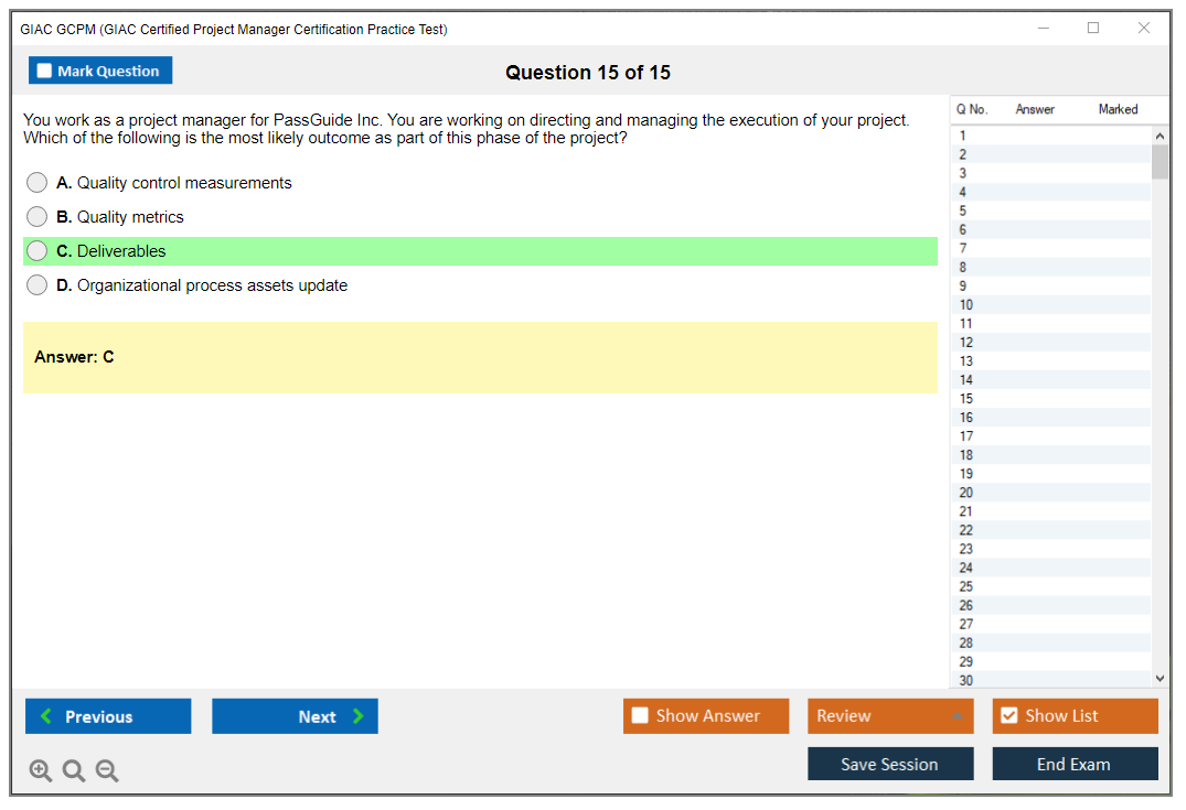 GIAC GCPM GIAC Certified Project Manager Certification Practice Test Practice test exam simulator test engine exam dumps questions answers Image 15