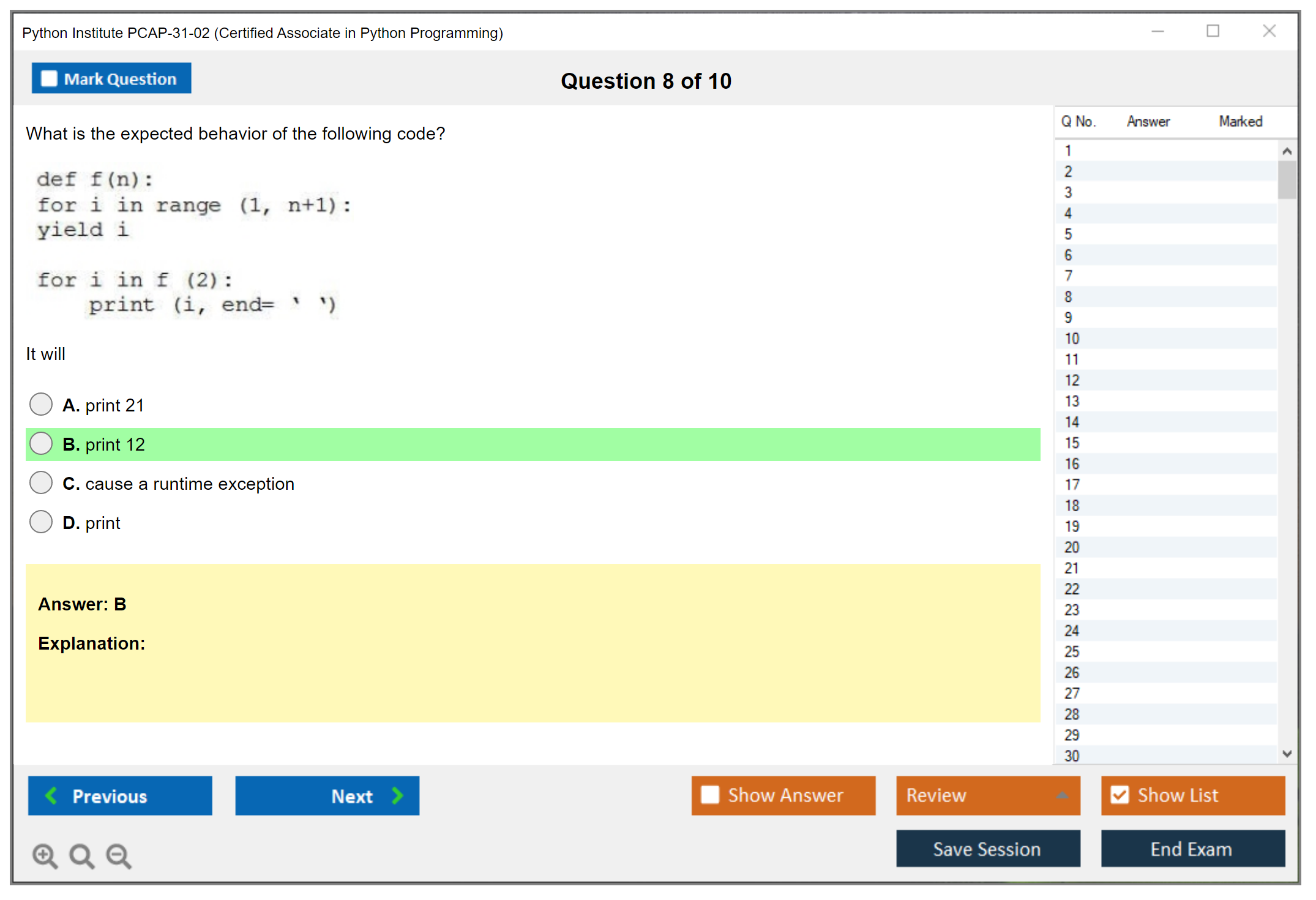 Python Institute PCAP-31-02 Certified Associate in Python Programming Practice test exam simulator test engine exam dumps questions answers Image 8
