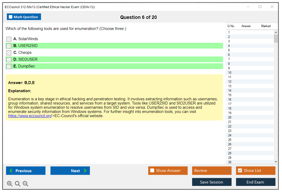ECCouncil 312-50v13 Certified Ethical Hacker Exam (CEHv13) Practice test exam simulator test engine exam dumps questions answers Image 6