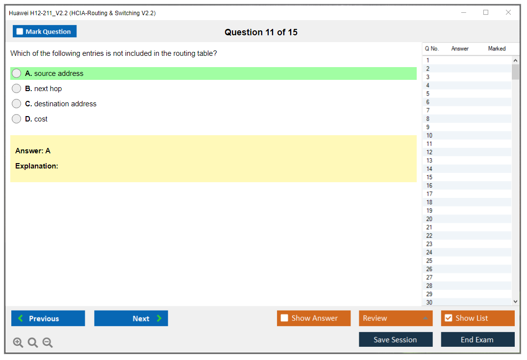 Huawei H12-211_V2.2 HCIA-Routing & Switching V2.2 Practice test exam simulator test engine exam dumps questions answers Image 11