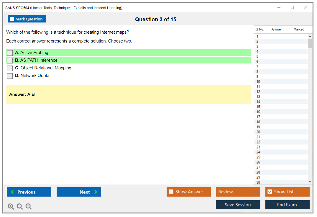 SANS SEC504 Hacker Tools, Techniques, Exploits and Incident Handling Practice test exam simulator test engine exam dumps questions answers Image 3