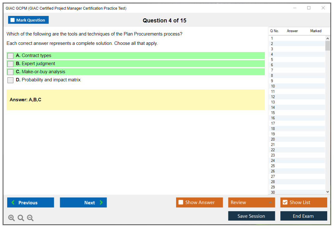 GIAC GCPM GIAC Certified Project Manager Certification Practice Test Practice test exam simulator test engine exam dumps questions answers Image 4