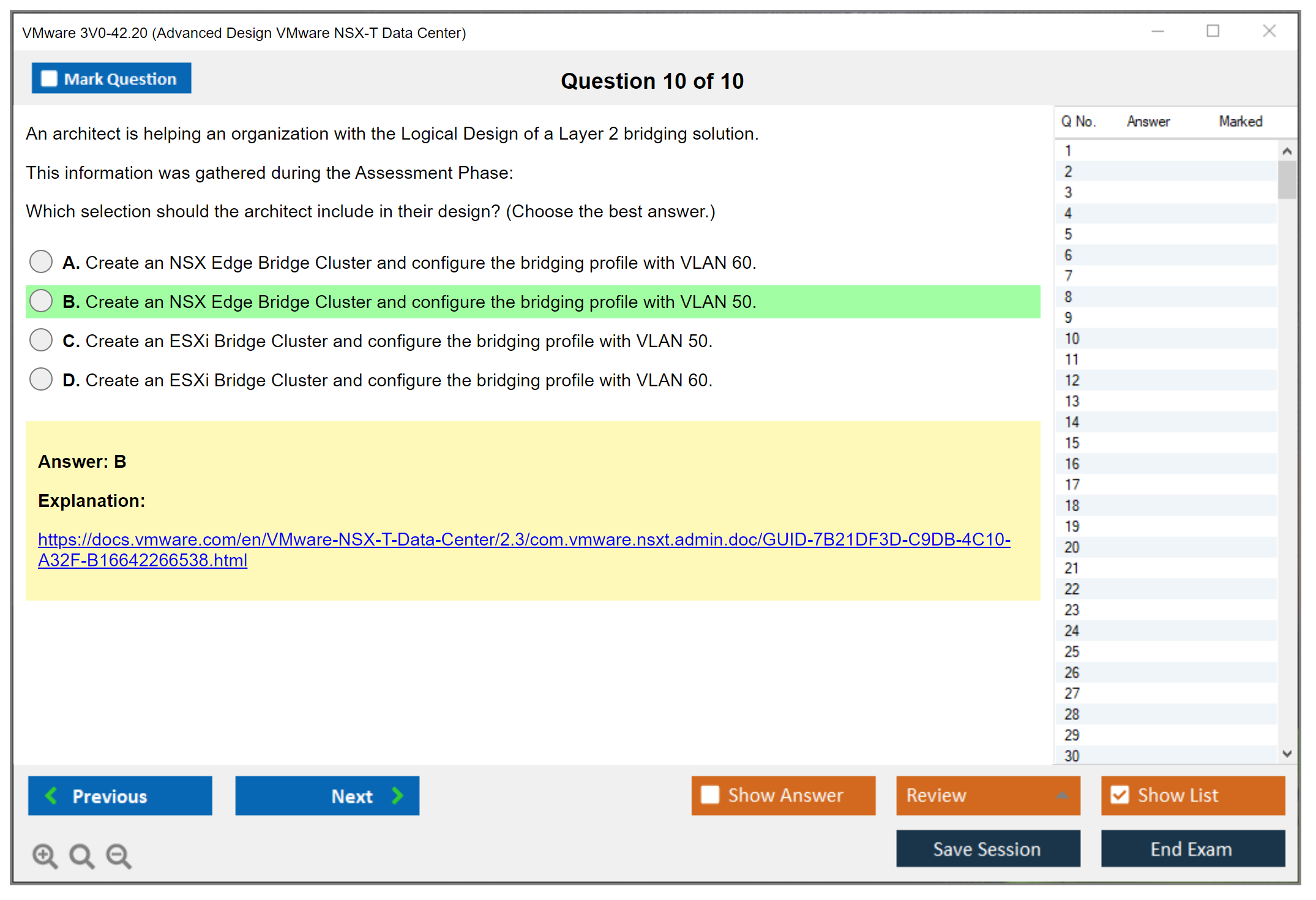 VMware 3V0-42.20 Advanced Design VMware NSX-T Data Center Practice test exam simulator test engine exam dumps questions answers Image 10