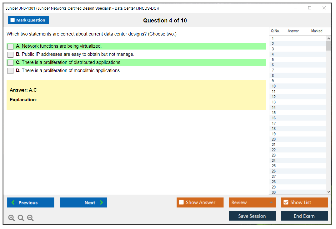 Juniper JN0-1301 Juniper Networks Certified Design Specialist - Data Center (JNCDS-DC) Practice test exam simulator test engine exam dumps questions answers Image 4