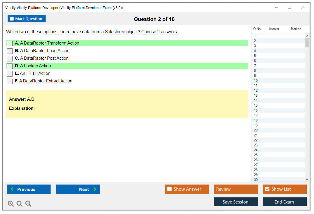 Vlocity Vlocity-Platform-Developer Vlocity Platform Developer Exam (v5.0) Practice test exam simulator test engine exam dumps questions answers Image 2