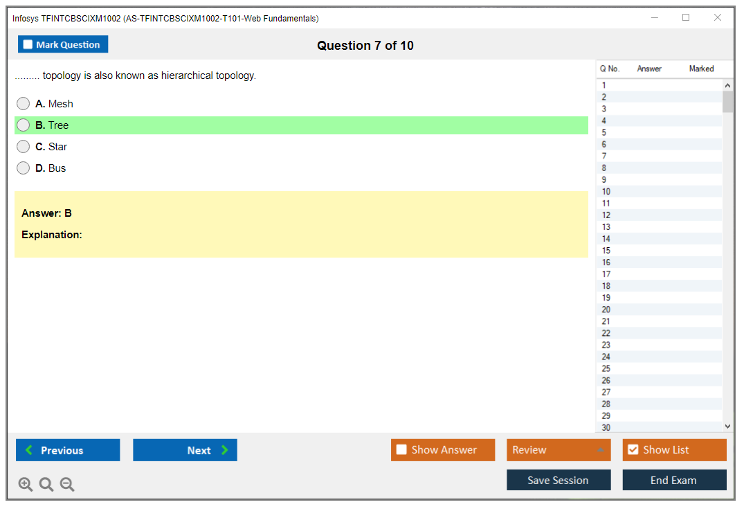 Infosys TFINTCBSCIXM1002 AS-TFINTCBSCIXM1002-T101-Web Fundamentals Practice test exam simulator test engine exam dumps questions answers Image 7