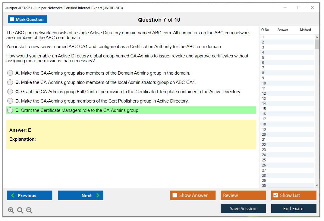 Juniper JPR-961 Juniper Networks Certified Internet Expert (JNCIE-SP) Practice test exam simulator test engine exam dumps questions answers Image 7