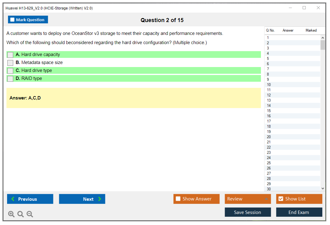 Huawei H13-629_V2.0 HCIE-Storage (Written) V2.0 Practice test exam simulator test engine exam dumps questions answers Image 2