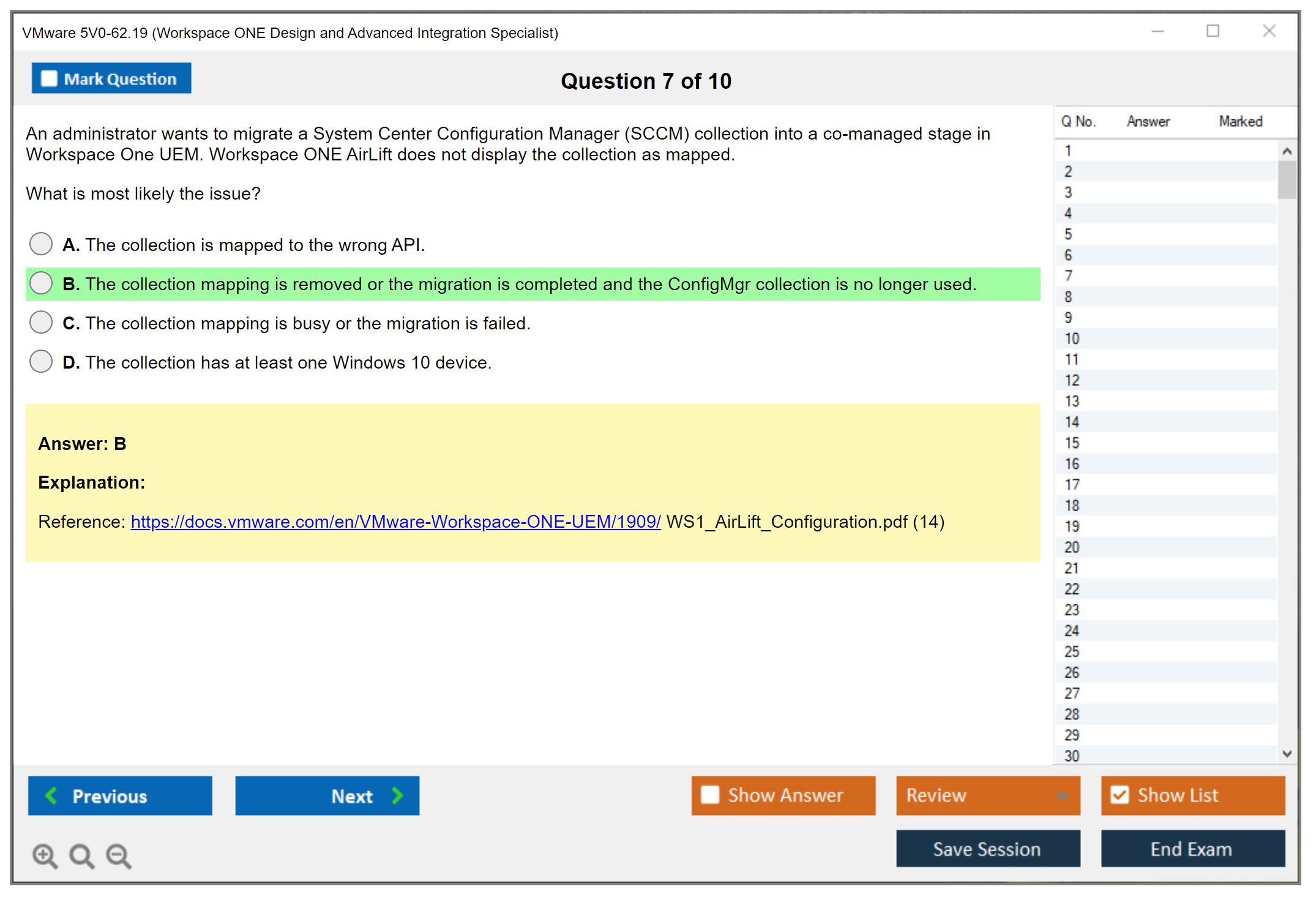 VMware 5V0-62.19 Workspace ONE Design and Advanced Integration Specialist Practice test exam simulator test engine exam dumps questions answers Image 7