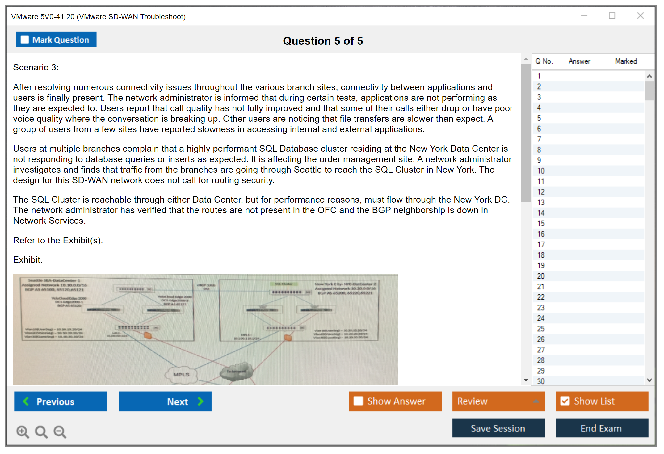VMware 5V0-41.20 VMware SD-WAN Troubleshoot Practice test exam simulator test engine exam dumps questions answers Image 5