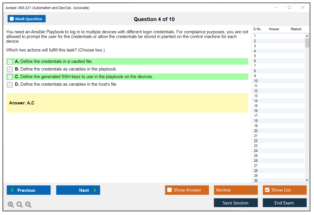 Juniper JN0-221 Automation and DevOps, Associate Practice test exam simulator test engine exam dumps questions answers Image 4