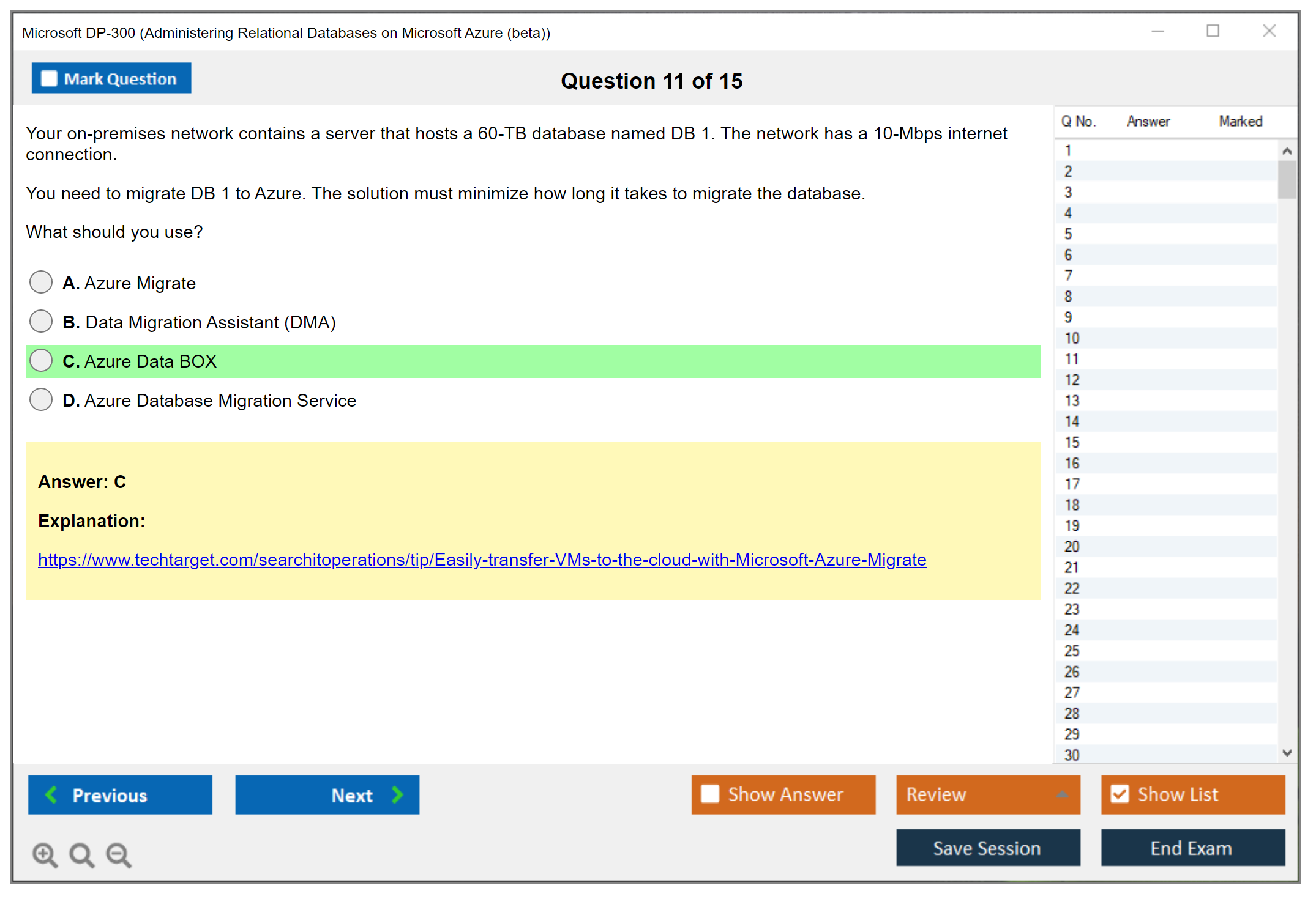 Microsoft DP-300 Administering Relational Databases on Microsoft Azure Practice test exam simulator test engine exam dumps questions answers Image 11