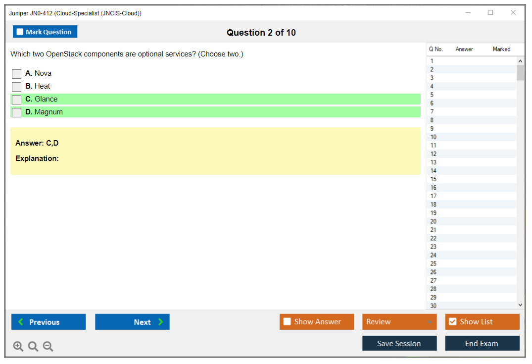 Juniper JN0-412 Cloud, Specialist (JNCIS-Cloud) Practice test exam simulator test engine exam dumps questions answers Image 2