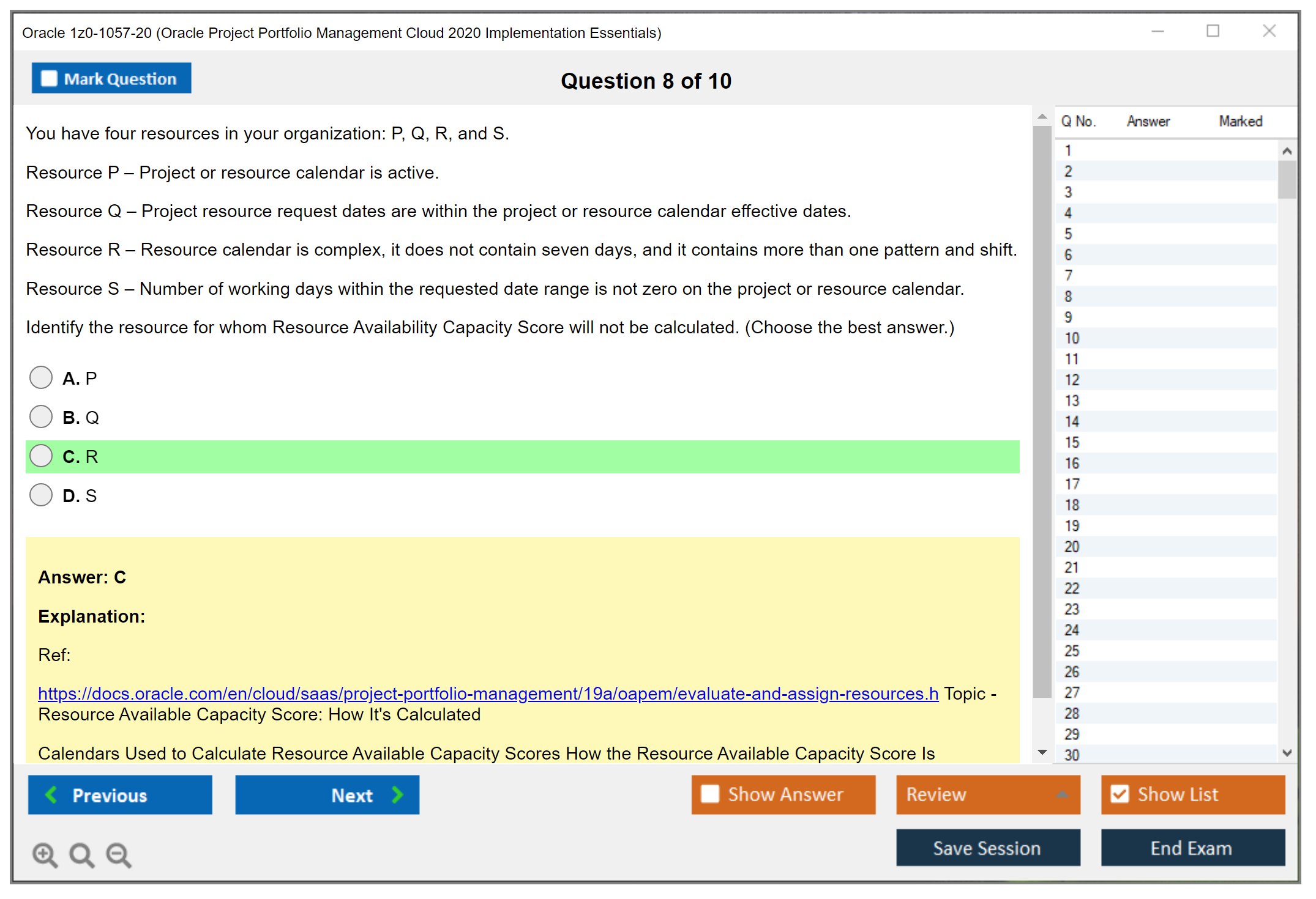Oracle 1z0-1057-20 Oracle Project Portfolio Management Cloud 2020 Implementation Essentials Practice test exam simulator test engine exam dumps questions answers Image 8