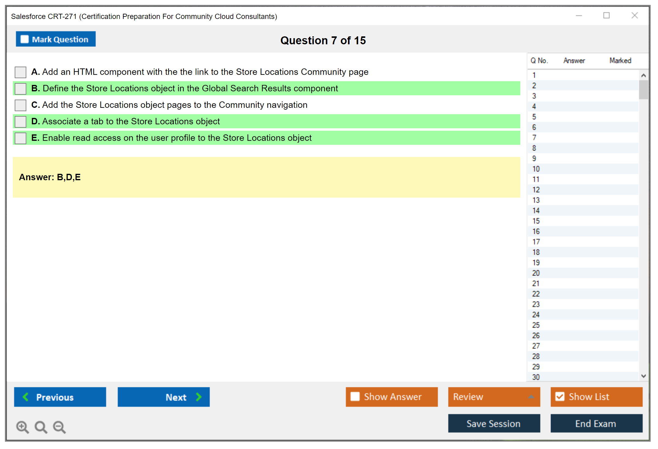 Salesforce CRT-271 Salesforce Certification Preparation For Community Cloud Consultants Practice test exam simulator test engine exam dumps questions answers Image 7