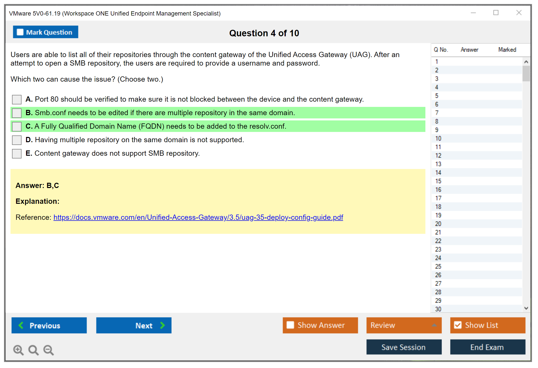 VMware 5V0-61.19 Workspace ONE Unified Endpoint Management Specialist Practice test exam simulator test engine exam dumps questions answers Image 4