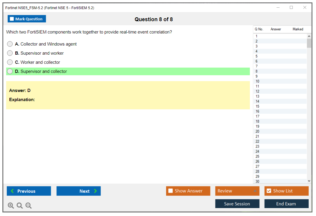 Fortinet NSE5_FSM-5.2 Fortinet NSE 5 - FortiSIEM 5.2 Practice test exam simulator test engine exam dumps questions answers Image 8