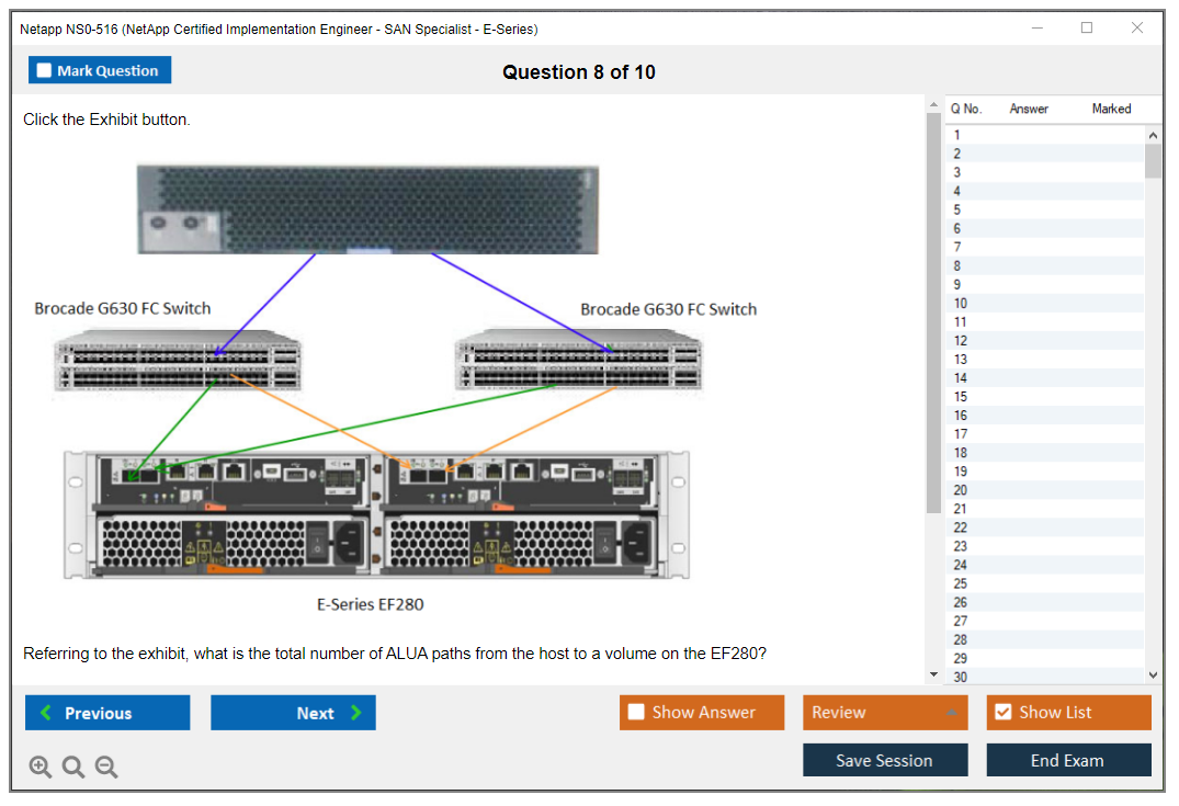 Netapp NS0-516 NetApp Certified Implementation Engineer - SAN Specialist - E-Series Practice test exam simulator test engine exam dumps questions answers Image 8
