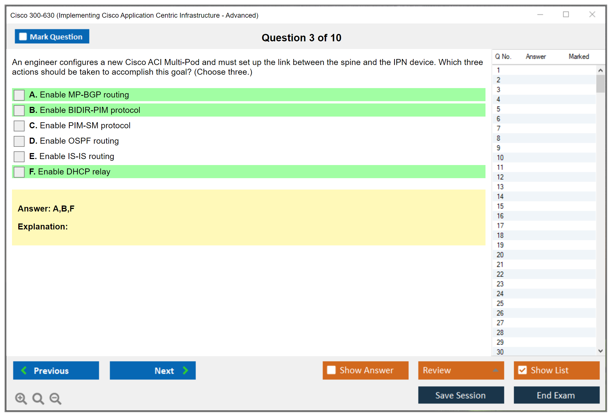 Cisco 300-630 Implementing Cisco Application Centric Infrastructure - Advanced (DCACIA) Practice test exam simulator test engine exam dumps questions answers Image 3