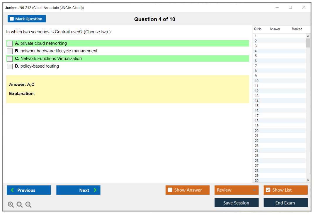 Juniper JN0-212 Cloud-Associate (JNCIA-Cloud) Practice test exam simulator test engine exam dumps questions answers Image 4