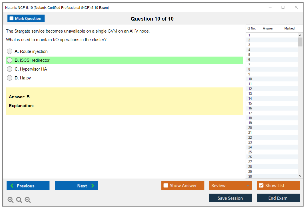 Nutanix NCP-5.10 Nutanix Certified Professional (NCP) 5.10 Exam Practice test exam simulator test engine exam dumps questions answers Image 10