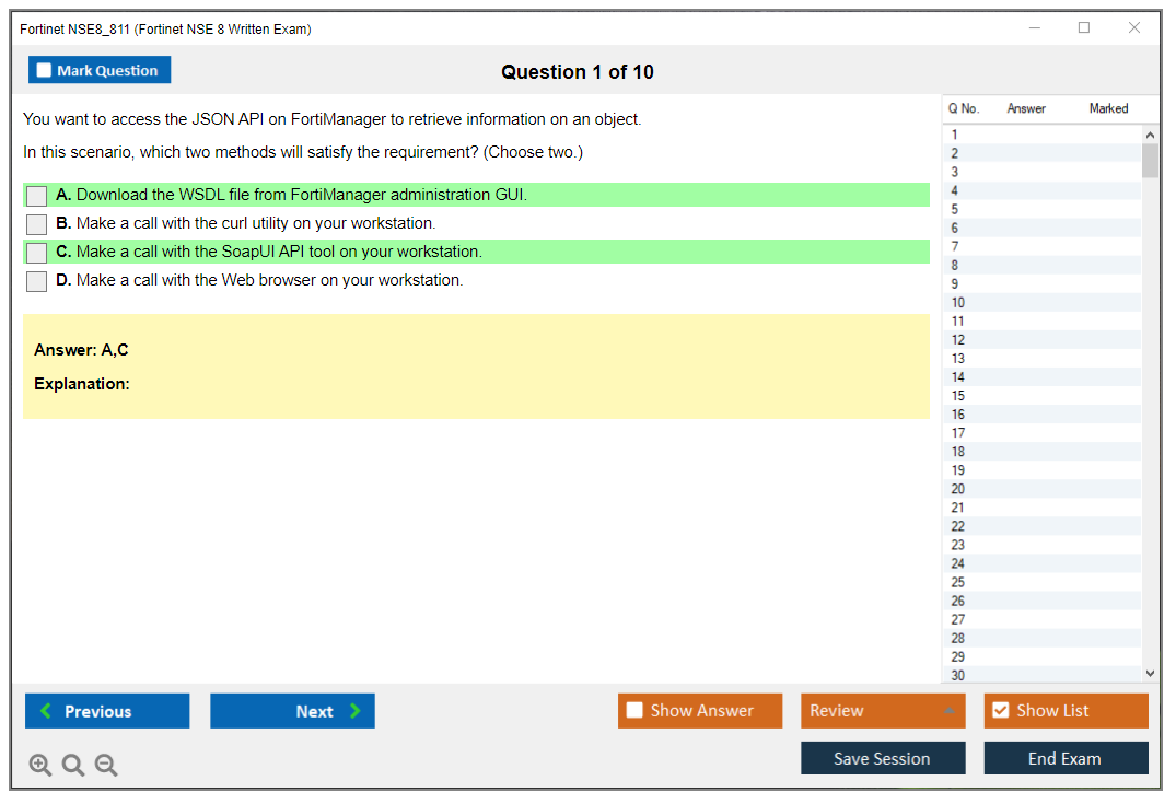 Fortinet NSE8_811 Fortinet NSE 8 Written Exam Practice test exam simulator test engine exam dumps questions answers Image 1