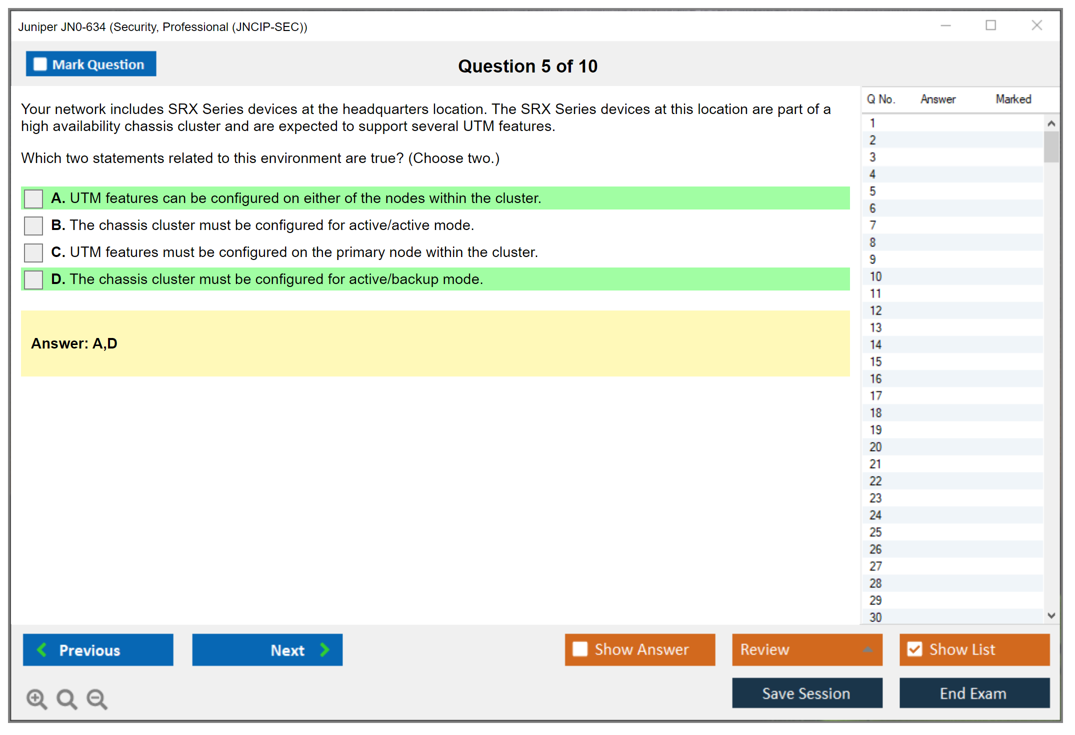 Juniper JN0-634 Security, Professional (JNCIP-SEC) Practice test exam simulator test engine exam dumps questions answers Image 5