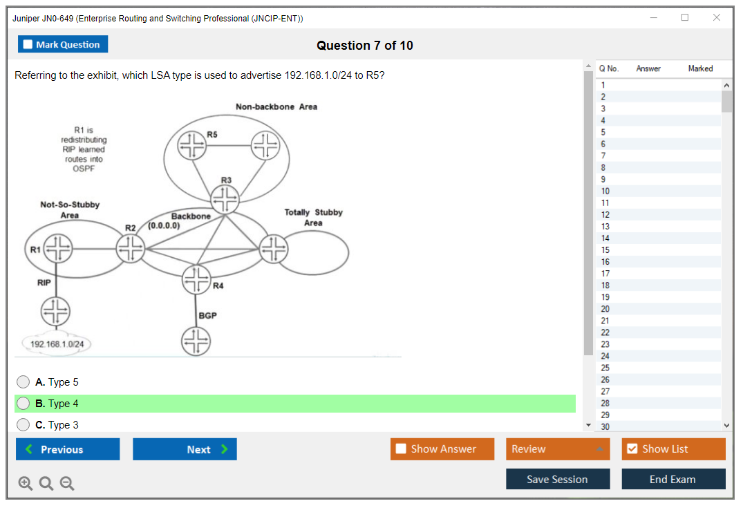 Juniper JN0-649 Enterprise Routing and Switching Professional (JNCIP-ENT) Practice test exam simulator test engine exam dumps questions answers Image 7