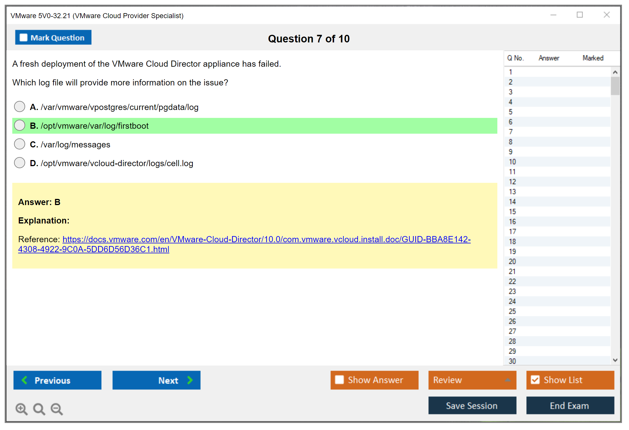 VMware 5V0-32.21 VMware Cloud Provider Specialist Practice test exam simulator test engine exam dumps questions answers Image 7