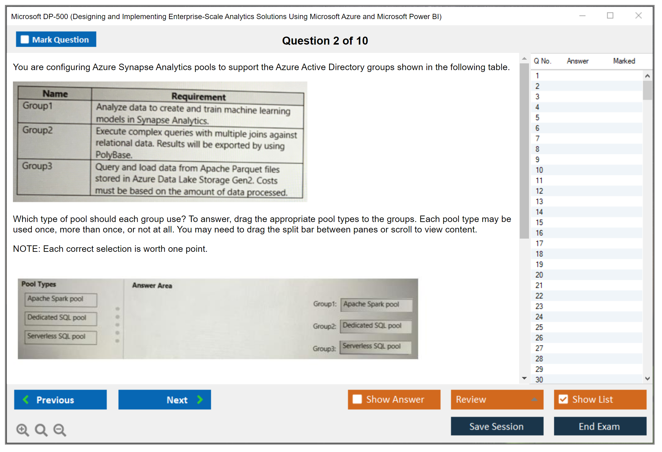 Microsoft DP-500 Designing and Implementing Enterprise-Scale Analytics Solutions Using Microsoft Azure and Microsoft Power BI Practice test exam simulator test engine exam Prep practice test questions answers Image 2