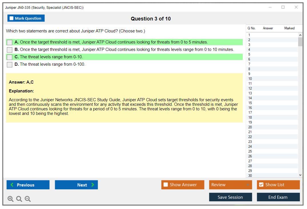 Juniper JN0-335 Security, Specialist (JNCIS-SEC) Practice test exam simulator test engine exam dumps questions answers Image 3