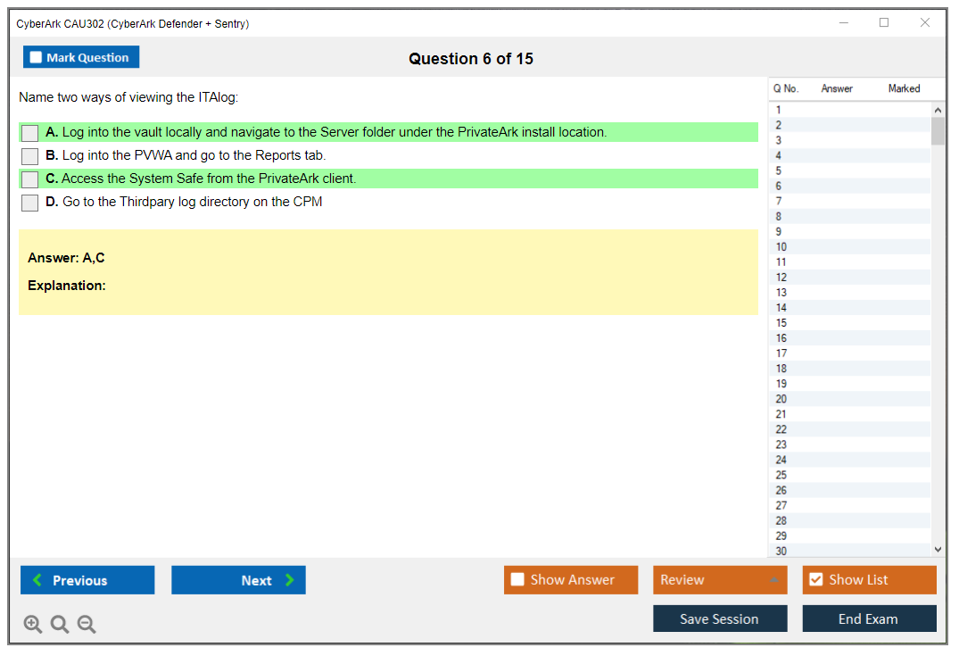 CyberArk CAU302 CyberArk Defender + Sentry Practice test exam simulator test engine exam dumps questions answers Image 6