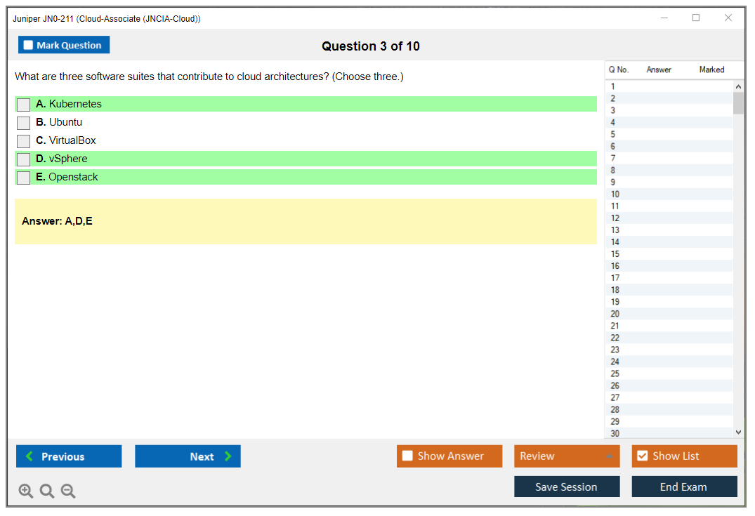 Juniper JN0-211 Cloud-Associate (JNCIA-Cloud) Practice test exam simulator test engine exam dumps questions answers Image 3