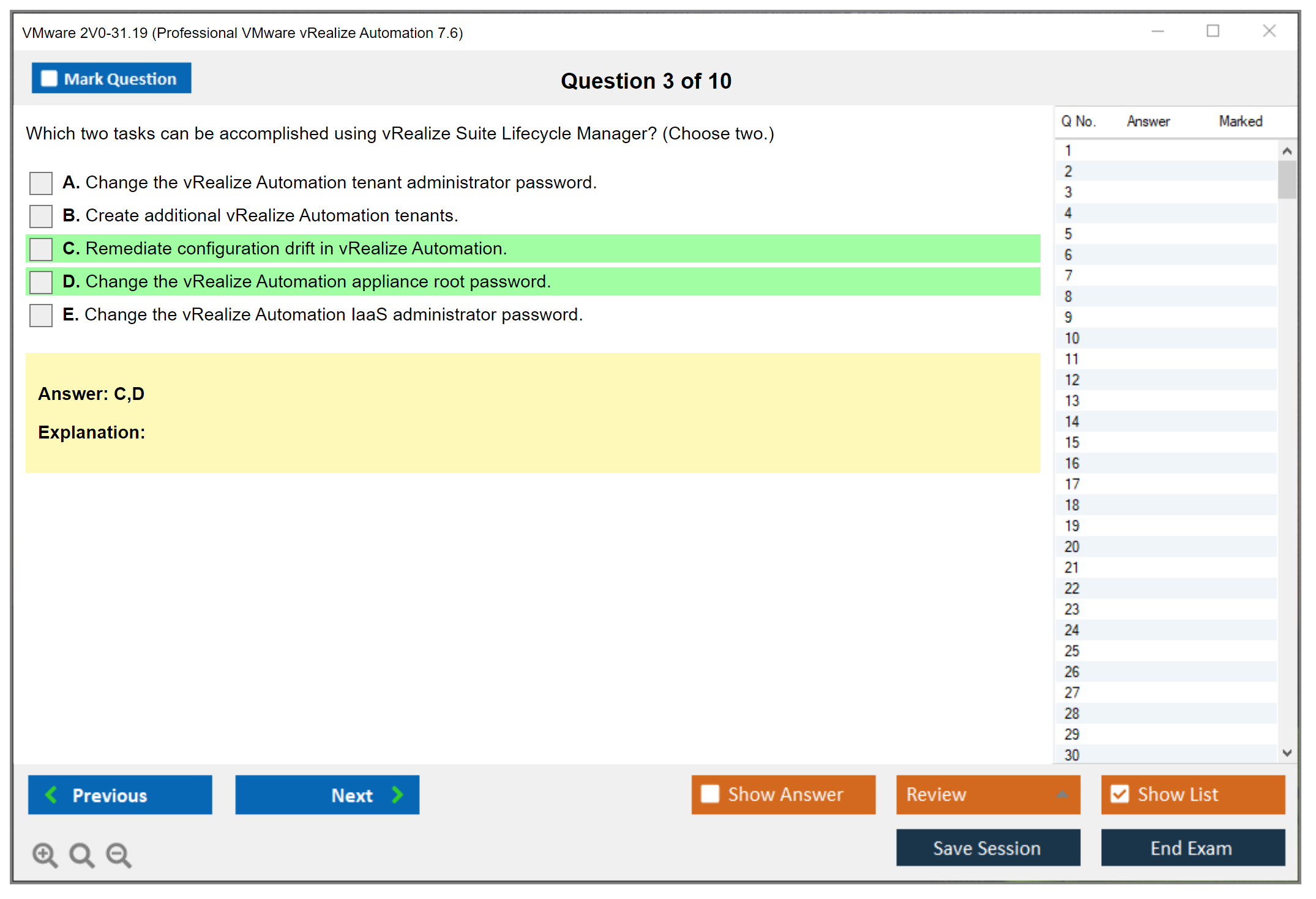 VMware 2V0-31.19 Professional VMware vRealize Automation 7.6 Practice test exam simulator test engine exam dumps questions answers Image 3