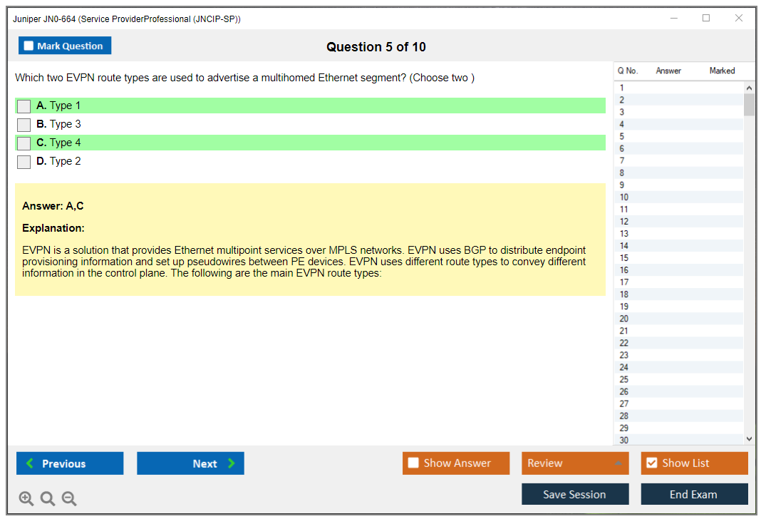 Juniper JN0-664 Service Provider Professional (JNCIP-SP) Practice test exam simulator test engine exam dumps questions answers Image 5