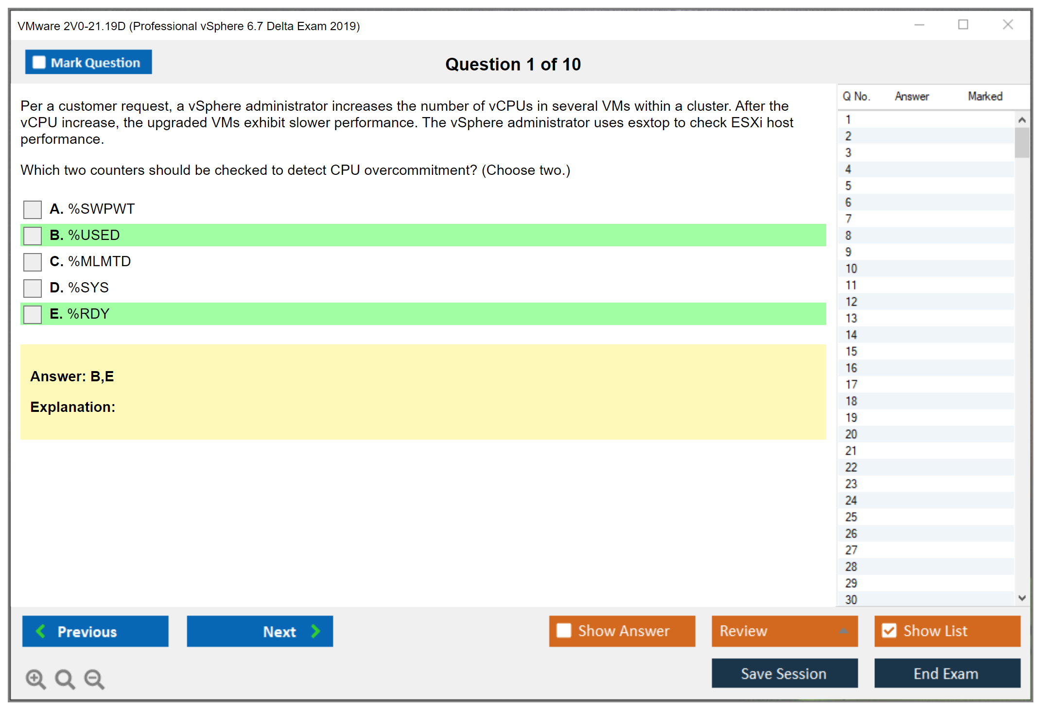 VMware 2V0-21.19D Professional vSphere 6.7 Delta Exam 2019 Practice test exam simulator test engine exam dumps questions answers Image 1