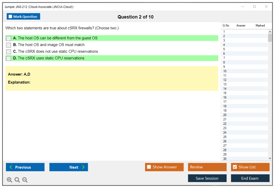 Juniper JN0-212 Cloud-Associate (JNCIA-Cloud) Practice test exam simulator test engine exam dumps questions answers Image 2