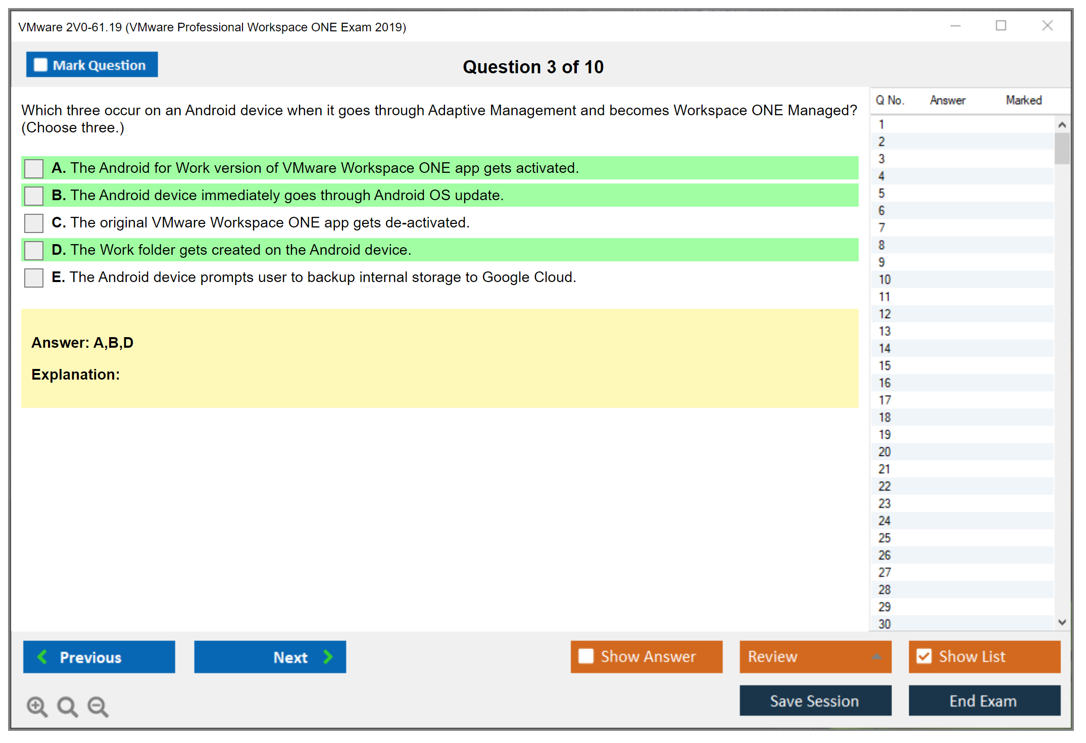 VMware 2V0-61.19 VMware Professional Workspace ONE Exam 2019 Practice test exam simulator test engine exam dumps questions answers Image 3