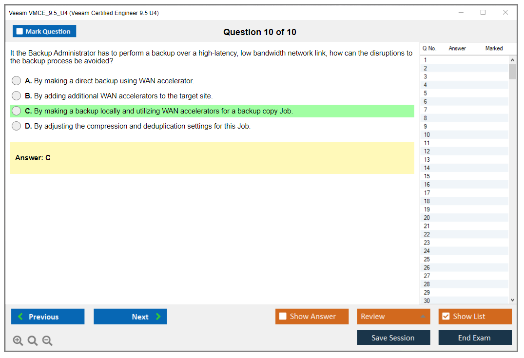 Veeam VMCE_9.5_U4 Veeam Certified Engineer 9.5 U4 Practice test exam simulator test engine exam dumps questions answers Image 10