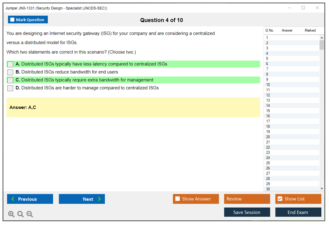 Juniper JN0-1331 Security Design - Specialist (JNCDS-SEC) Practice test exam simulator test engine exam dumps questions answers Image 4